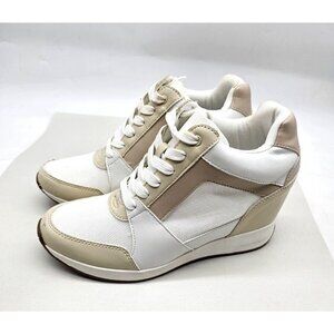 Serra Ladies Wedge Hi Top Sneakers White Size 9 High Heel Comfort Shoes